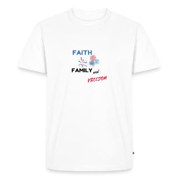 4th Of July Boom Y'all With Red And Blue Fireworks - T-shirt Premium bio Homme - blanc - Devant - Nico (187cm)
