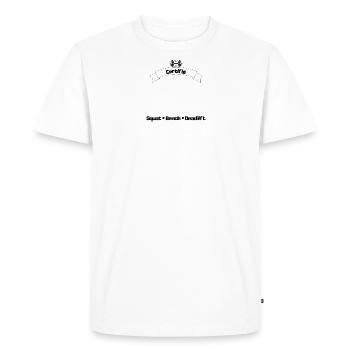 Certifié go muscu squat bench deadlift - T-shirt Premium bio Homme - blanc - Devant - Nico (187cm)