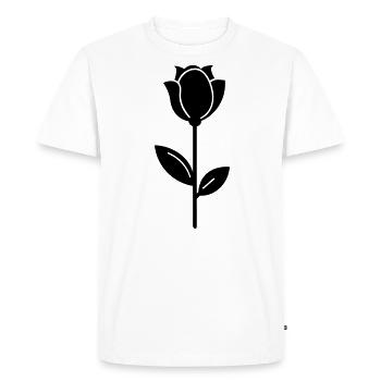 Pink Flower - Men's Premium Organic T-Shirt - white - Front - Nico (187cm)