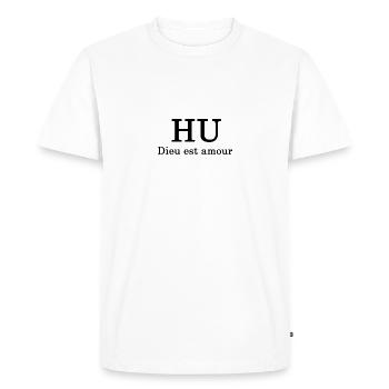 Dieu est amour - T-shirt Premium bio Homme - blanc - Devant - Nico (187cm)