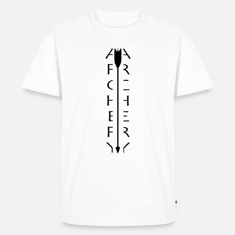 Bogenschießen Bogenschiessen Archery Pfeil Bogen - Männer Premium Bio T-Shirt - Weiß