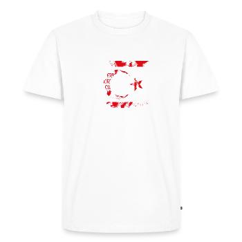 Chypre du Nord libre,liberté,grec,pigeons - T-shirt Premium bio Homme - blanc - Devant - Nico (187cm)