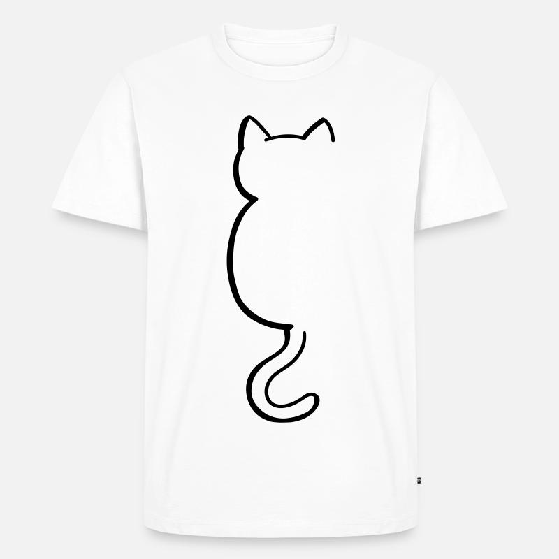 Katze Silouette - Männer Premium Bio T-Shirt - Weiß