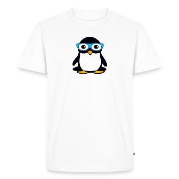 Penguin with blue glasses - Men's Premium Organic T-Shirt - white - Front - Nico (187cm)