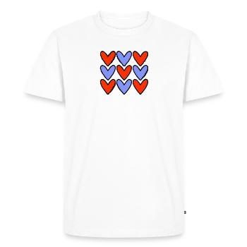 COEUR. MERCI. MAÎTRESSE. MAÎTRE. MERCI MAÎTRESSE. - T-shirt Premium bio Homme - blanc - Devant - Nico (187cm)