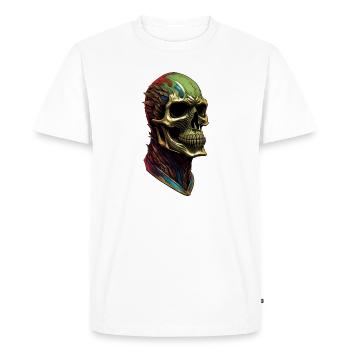 Une tête de mort sympathique - T-shirt Premium bio Homme - blanc - Devant - Nico (187cm)