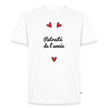 RETREAT OF THE YEAR - Men's Premium Organic T-Shirt - white - Front - Nico (187cm)