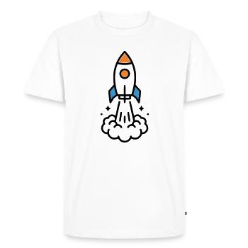 Comic spatial Rocket Launch - T-shirt Premium bio Homme - blanc - Devant - Nico (187cm)