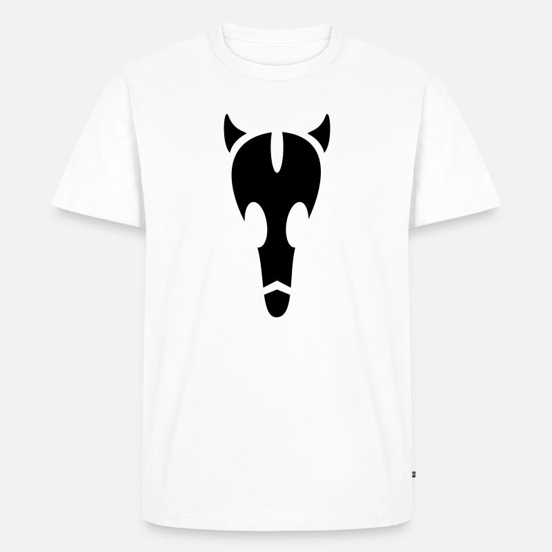 Alien Stier Schädel - Männer Premium Bio T-Shirt - Weiß
