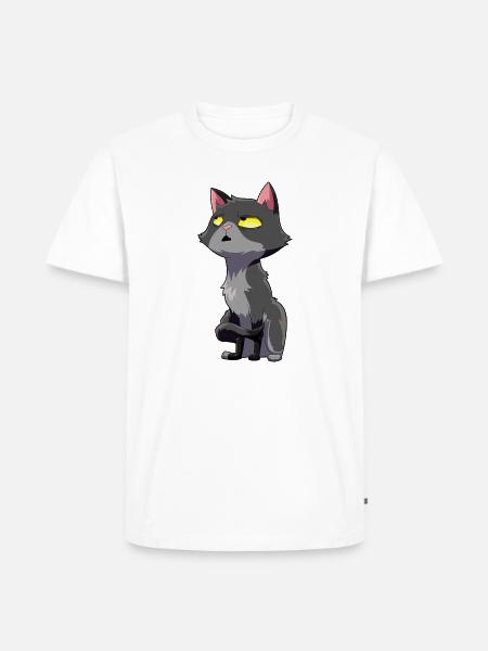 Katze Augenrollen Humor - Männer Premium Bio T-Shirt - Weiß