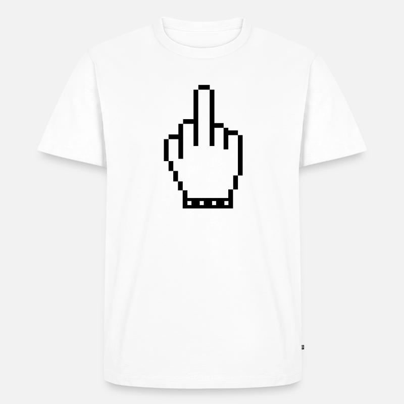 hand middle finger pixel - Männer Premium Bio T-Shirt - Weiß