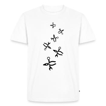 Icône de pince - T-shirt Premium bio Homme - blanc - Devant - Nico (187cm)