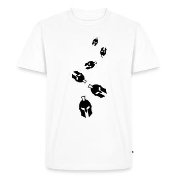 Spartan Helmet - Men's Premium Organic T-Shirt - white - Front - Nico (187cm)