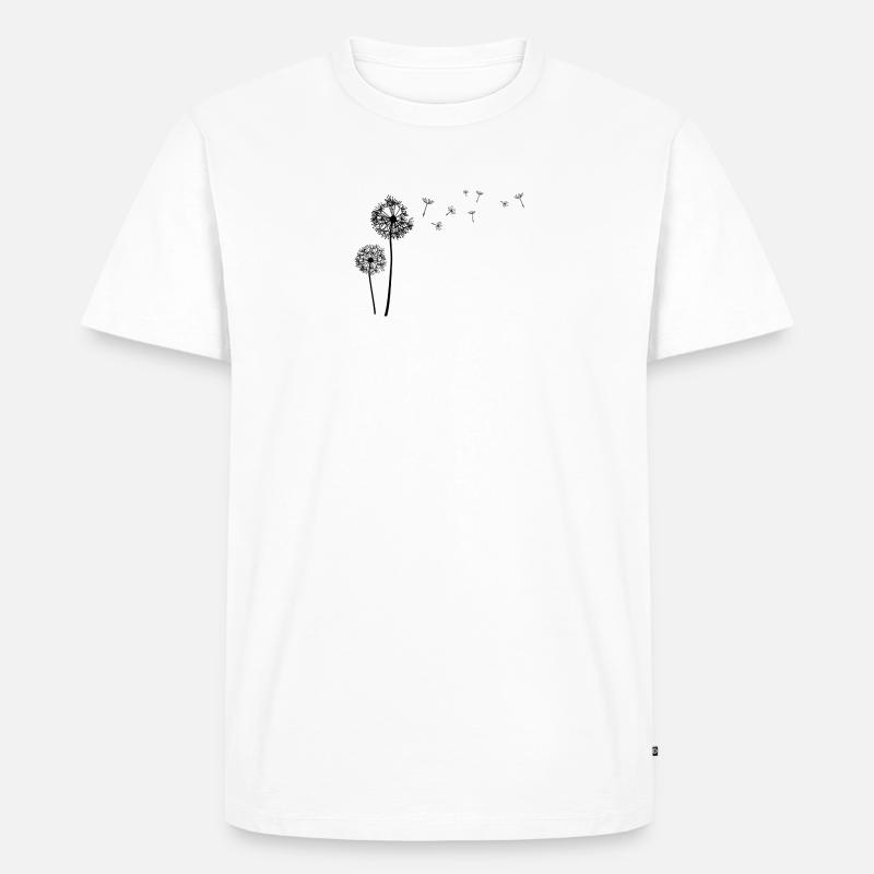 Schöne Pusteblume Löwenzahn Dandelion - Männer Premium Bio T-Shirt - Weiß