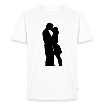 Couple kissing - Men's Premium Organic T-Shirt - white - Front - Nico (187cm)