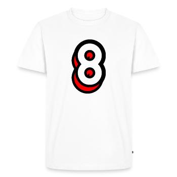 8 ANS. 8e ANNIVERSAIRE. ANNIVERSAIRE 8 ANS. 8 - T-shirt Premium bio Homme - blanc - Devant - Nico (187cm)