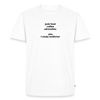 vie d'étudiant en médecine - T-shirt Premium bio Homme - blanc - Devant - Nico (187cm)