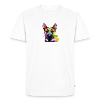 Shepherd dog in Bunt - Men's Premium Organic T-Shirt - white - Front - Nico (187cm)