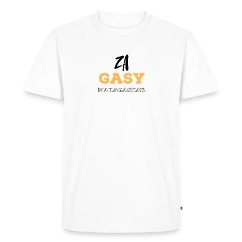 ZA GASY - Men's Premium Organic T-Shirt - white - Front - Nico (187cm)