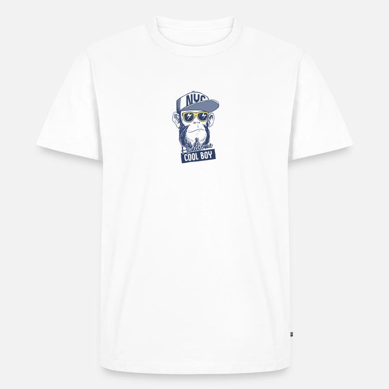 affe, cool boy - Männer Premium Bio T-Shirt - Weiß