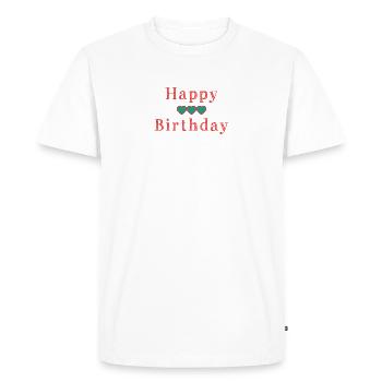 HAPPY BIRTHDAY - T-shirt Premium bio Homme - blanc - Devant - Nico (187cm)