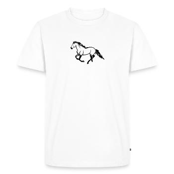 cheval - T-shirt Premium bio Homme - blanc - Devant - Nico (187cm)