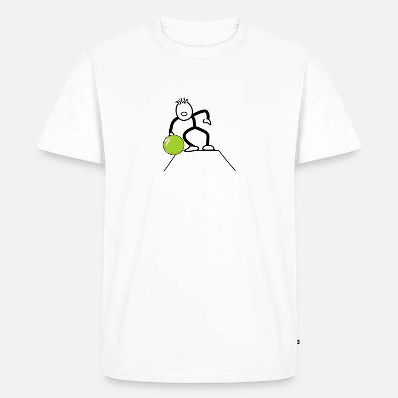Bowler, Bowling - Männer Premium Bio T-Shirt - Weiß