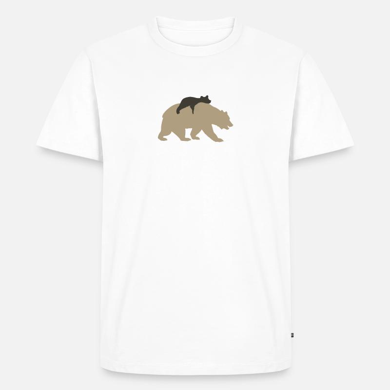 Bär mit Jungem - Männer Premium Bio T-Shirt - undefined