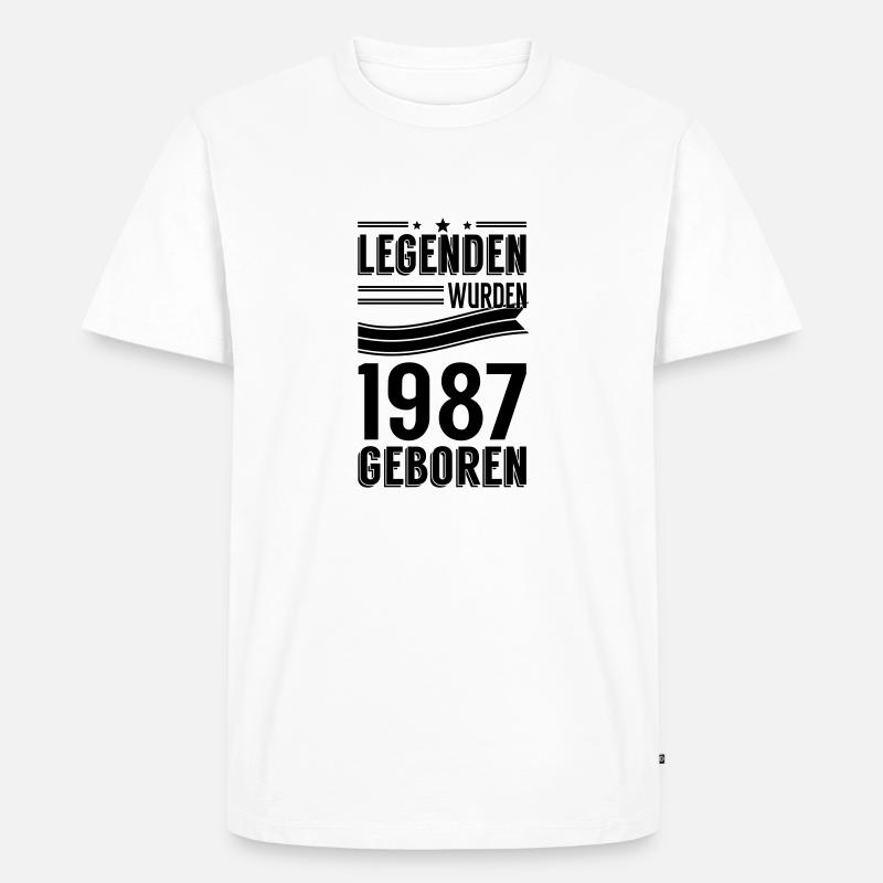 1987 - Männer Premium Bio T-Shirt - Weiß