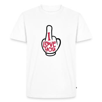 Ich liebe dich - Men's Premium Organic T-Shirt - white - Front - Nico (187cm)