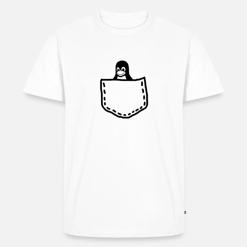 LINUX TUX PINGUIN MASKOTTCHEN - Männer Premium Bio T-Shirt - Weiß