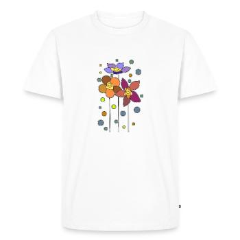 Fleur - T-shirt Premium bio Homme - blanc - Devant - Nico (187cm)
