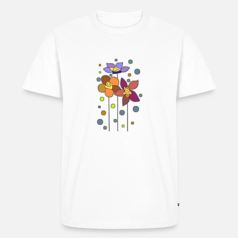 Blumen - Männer Premium Bio T-Shirt - Weiß