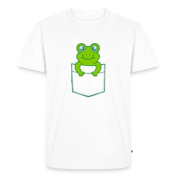 On the go Shirt Bag Frog Comic - Men's Premium Organic T-Shirt - white - Front - Nico (187cm)