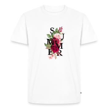 Summer flower - T-shirt Premium bio Homme - blanc - Devant - Nico (187cm)