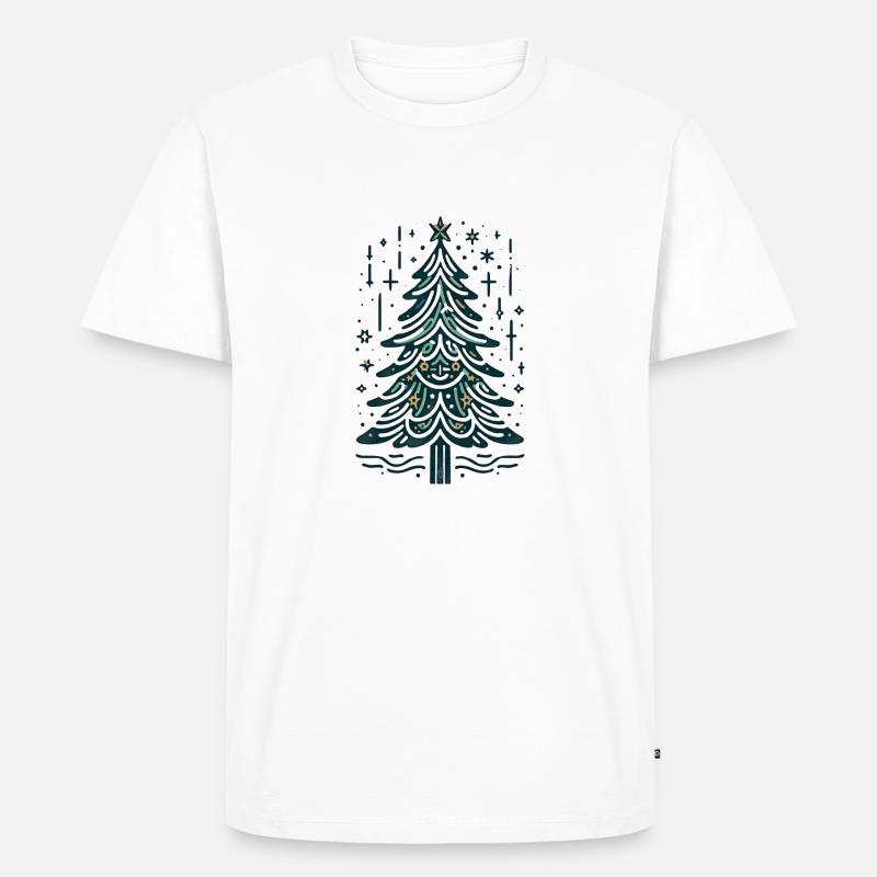 Stilvoller Weihnachtsbaum - Männer Premium Bio T-Shirt - Weiß