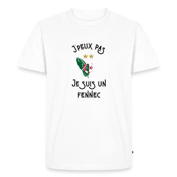 je Ne peux pas je suis un fennec algérien - T-shirt Premium bio Homme - blanc - Devant - Nico (187cm)
