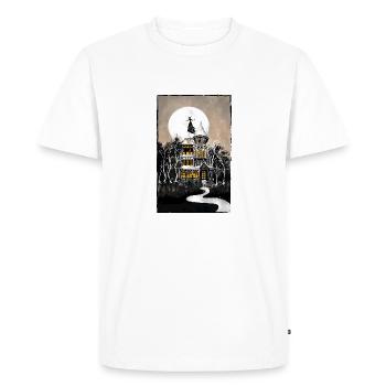 Manoir hanté d’Halloween - T-shirt Premium bio Homme - blanc - Devant - Nico (187cm)