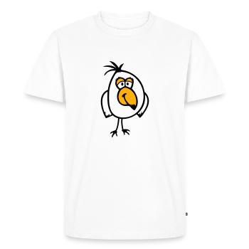 Perruche, perroquet, petit moineau, oiseau souriant - T-shirt Premium bio Homme - blanc - Devant - Nico (187cm)