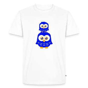 2 Owls Dad Mom Child Baby Family Mother Father - Men's Premium Organic T-Shirt - white - Front - Nico (187cm)