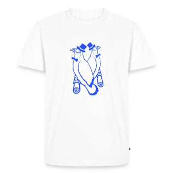 Sir Birds Team Hat Monocle Lunettes 2 Rich Friends - T-shirt Premium bio Homme - blanc - Devant - Nico (187cm)