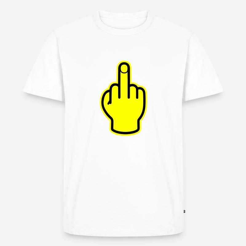 Middle Finger Hand Provocative - Men's Premium Organic T-Shirt - white