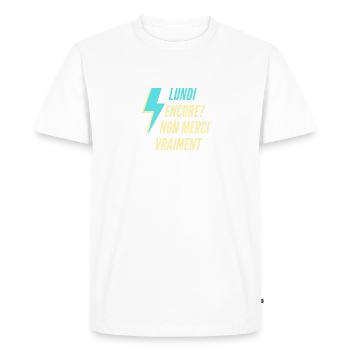 Lundi encore Non merci vraiment - T-shirt Premium bio Homme - blanc - Devant - Nico (187cm)