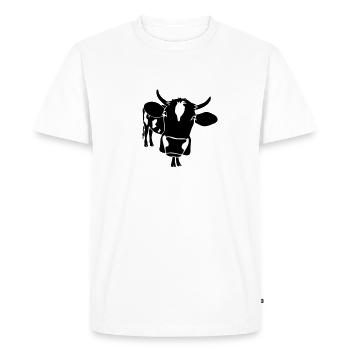 cow bull ox milk farmer farm country cows dairy - Men's Premium Organic T-Shirt - white - Front - Nico (187cm)