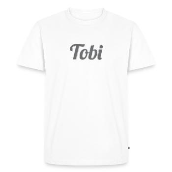 Tobi - T-shirt Premium bio Homme - blanc - Devant - Nico (187cm)