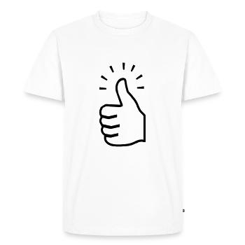 thumbs up - Men's Premium Organic T-Shirt - white - Front - Nico (187cm)