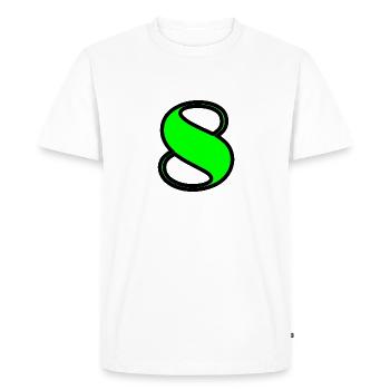 8 ANS. 8e ANNIVERSAIRE. ANNIVERSAIRE 8 ANS. 8 - T-shirt Premium bio Homme - blanc - Devant - Nico (187cm)