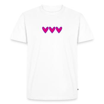 COEUR. MERCI. MAÎTRESSE. MAÎTRE. MERCI MAÎTRESSE. - T-shirt Premium bio Homme - blanc - Devant - Nico (187cm)