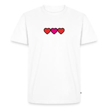 COEUR. MERCI. MAÎTRESSE. MAÎTRE. MERCI MAÎTRESSE. - T-shirt Premium bio Homme - blanc - Devant - Nico (187cm)