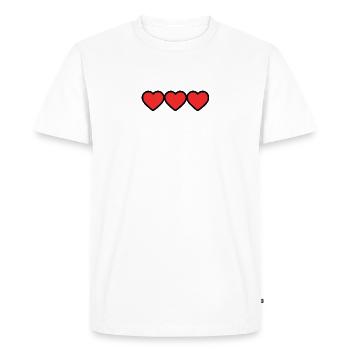 MERCI. MAÎTRESSE. COEUR. MAÎTRE. MERCI MAÎTRESSE. - T-shirt Premium bio Homme - blanc - Devant - Nico (187cm)